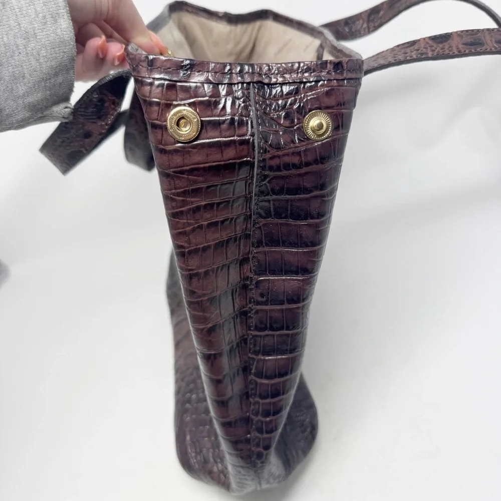Brahmin Quartz Stanton Tote Pecan Melbourne Croc Leather NWOT